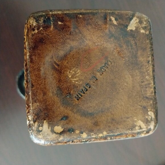 Vtg Miquel de Cervantes Handmade Etched Leather Wrapped Whiskey Bottle Decanter - Picture 8 of 10